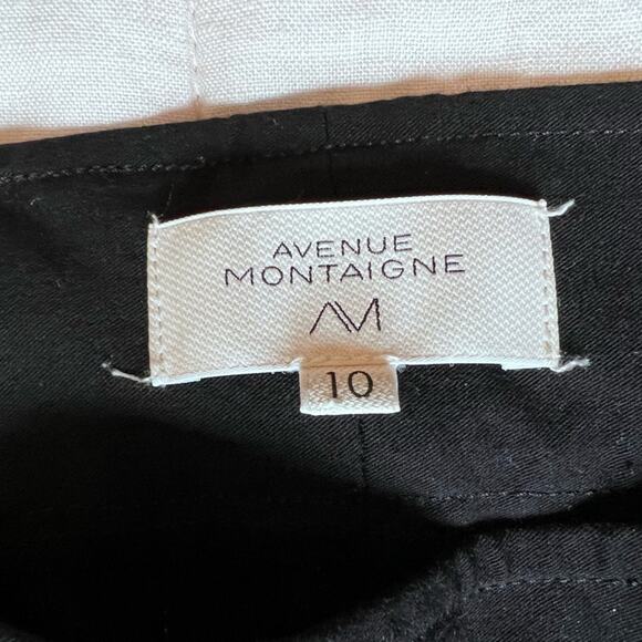 Avenue Montaigne Leo Signature Black Pull On Cropped Flare Pant Office Work - 10 - Picture 3 of 9